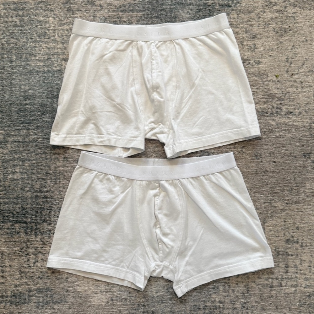 [NEW] Set of Two Falke White Boxer Briefs Classic Comfort